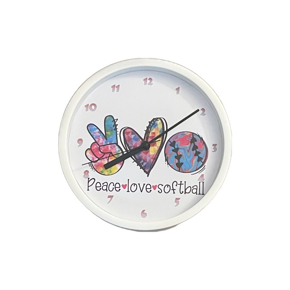 Softball 9" Wall Clock